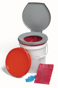 Store-A-Potty 72-Hour Emergency Toilet - Storage Bucket with Snap-On Toilet Seat, Biohazard Bags & Deodorizer Packets (60400)