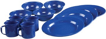 Coleman 12-Piece Enamelware Dining Set (Blue)