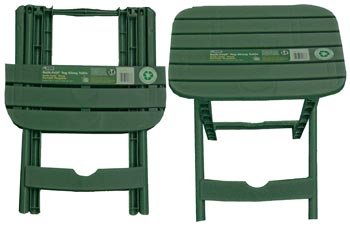 Plastic Folding Patio End Table, 2-pc Set (Quick Fold) (Great for Camping & RV)