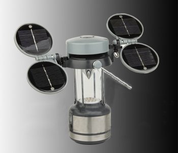 GSI Super-Quality Waterproof Long-Life Rechargeable Camping Lamp/Lantern - 17 Bright LED Bulbs - Built In Solar Panels - Includes Compass, Home and Car Charger - For Camping, Hiking, Emergencies and All Outdoor Activities