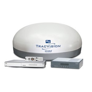 KVH TracVision R6DX w/Multi-Service Box for use with DIRECTV, Dish Network or Bell TV/Express Vu - White