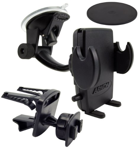 Arkon Universal Windshield with Dashboard and Vent Mount for Smartphones and PDAs (Black)
