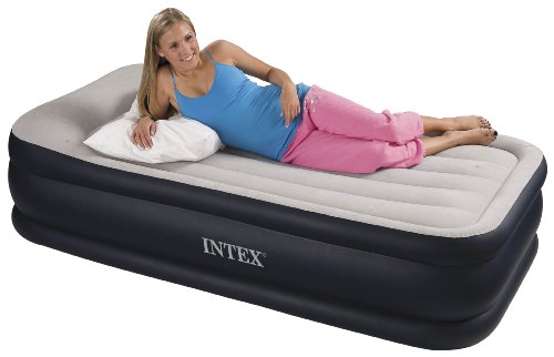 Intex Twin Deluxe Pillow Rest Airbed with Built in Pump