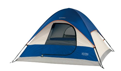 Wenzel Ridgeline 7 X 7-Feet Three-Person Dome Tent (Blue/LightGrey/Red)