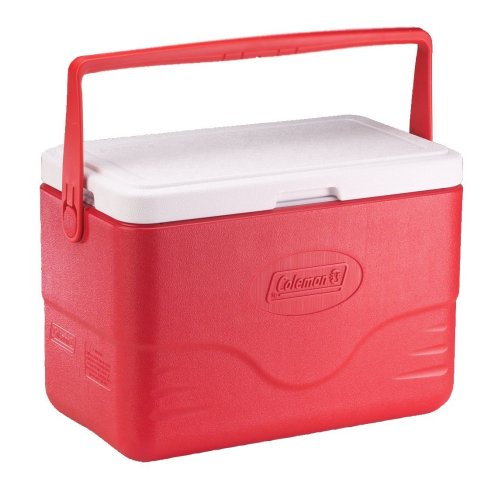 Coleman 28-Quart Cooler With Bail Handle, Red