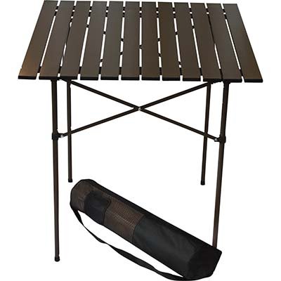 Table in a Bag TA2727 Tall Aluminum Portable Table With Carrying Bag, Brown