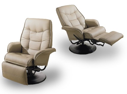 Two New Tan RV Motorhome Swivel Recliner Captains Chairs