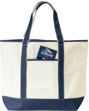 Deluxe Canvas Tote Bag, Navy