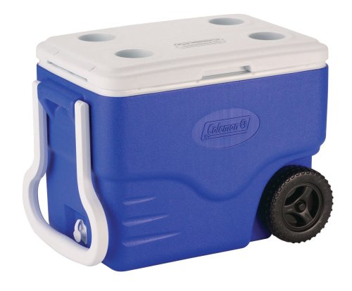 Coleman 40-Quart Wheeled Cooler, Blue