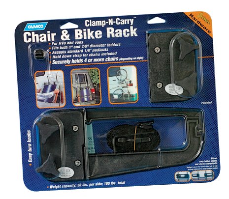 Camco 51430 RV Clamp-N-Carry Chair and Bike Rack