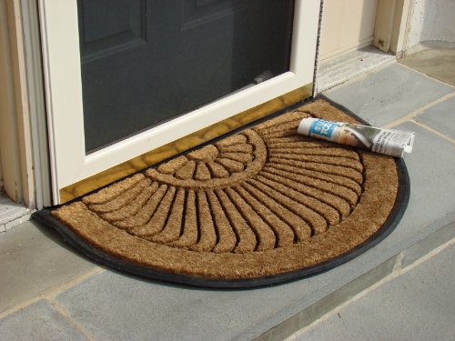 Coco Fiber Half Round In-Laid Doormat 18 x 30 Inch