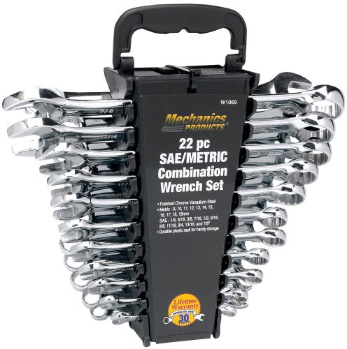 Wilmar W1069 22-Piece SAE/Metric Polished Combo Wrench Set