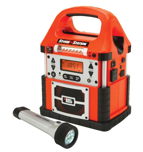 Black & Decker SS50B Storm Station With 50 Watt Power Inverter LED Flashlight And Digital AM/FM NOAA Weather Radio