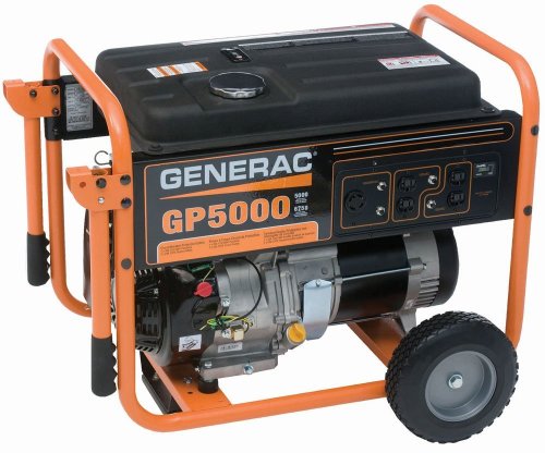 Generac 5622 GP5000 6,250 Watt 389cc OHV Portable Gas Powered Generator