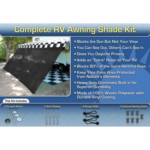 RV Awning Shade Kit 8x13 Complete RV Shade Kit (Black)