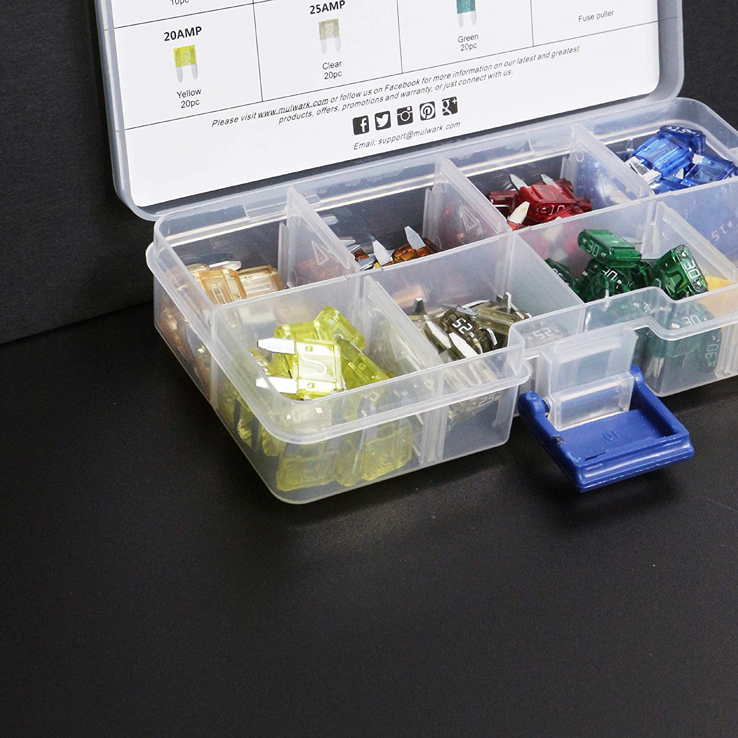 MulWark 120pc Assorted Standard Auto Car Truck Blade Fuses Set