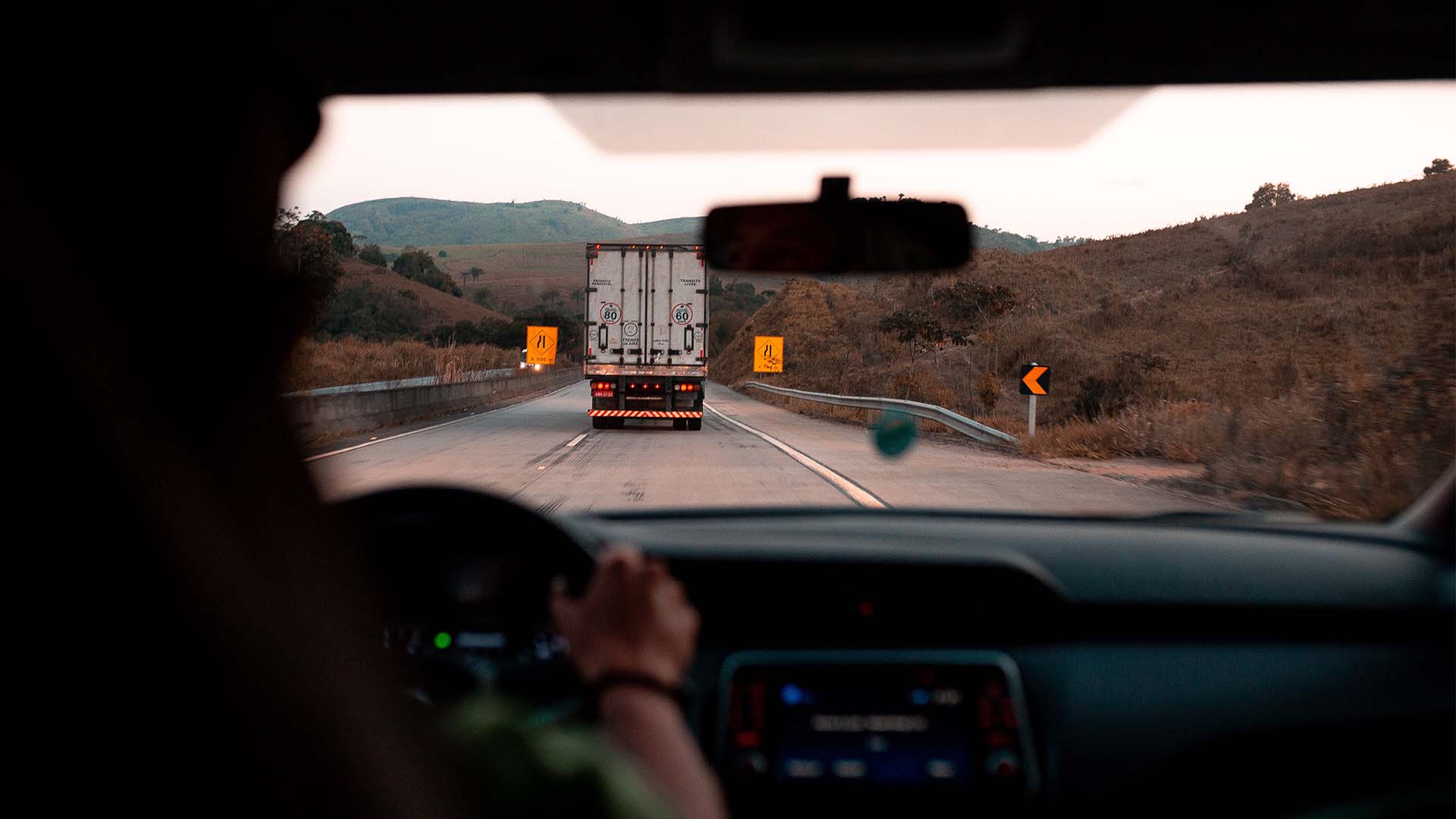When you are driving a motorhome and are following another vehicle you should?